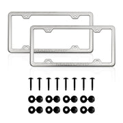 MARYLAND Print License Plate Frame Chrome Stainless Steel 2 Pcs