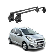 Smooth Roof Racks Cross Bars Carrier for Chevrolet Spark 2016-2022 Black 2Pcs
