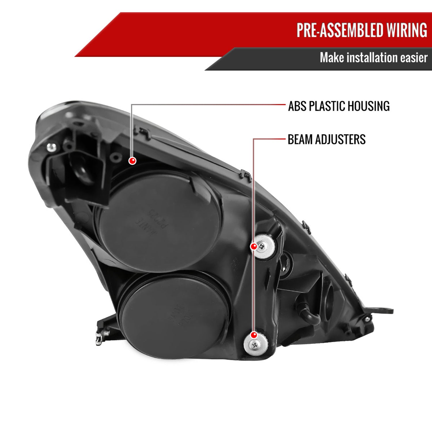 2000-2005 Toyota Celica Projector Headlights Chrome Housing/Clear Lens