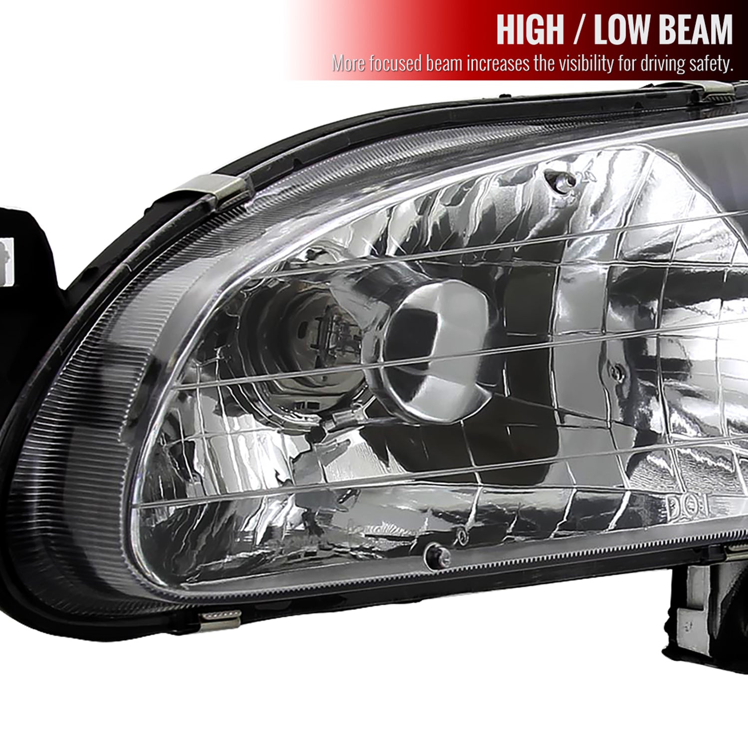 1998-2000 Toyota Corolla Factory Crystal Headlights Corner Lights&Bulbs Black