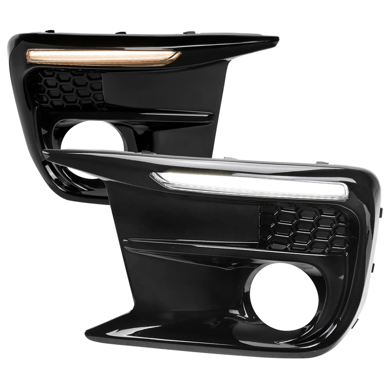 2018-2021 Subaru Impreza WRX STI LED Signal Fog Light Bezels Glossy Black