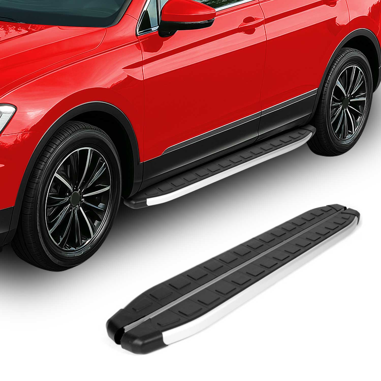 2016-2020 Kia Sorento Running Boards Side Steps Silver & Black