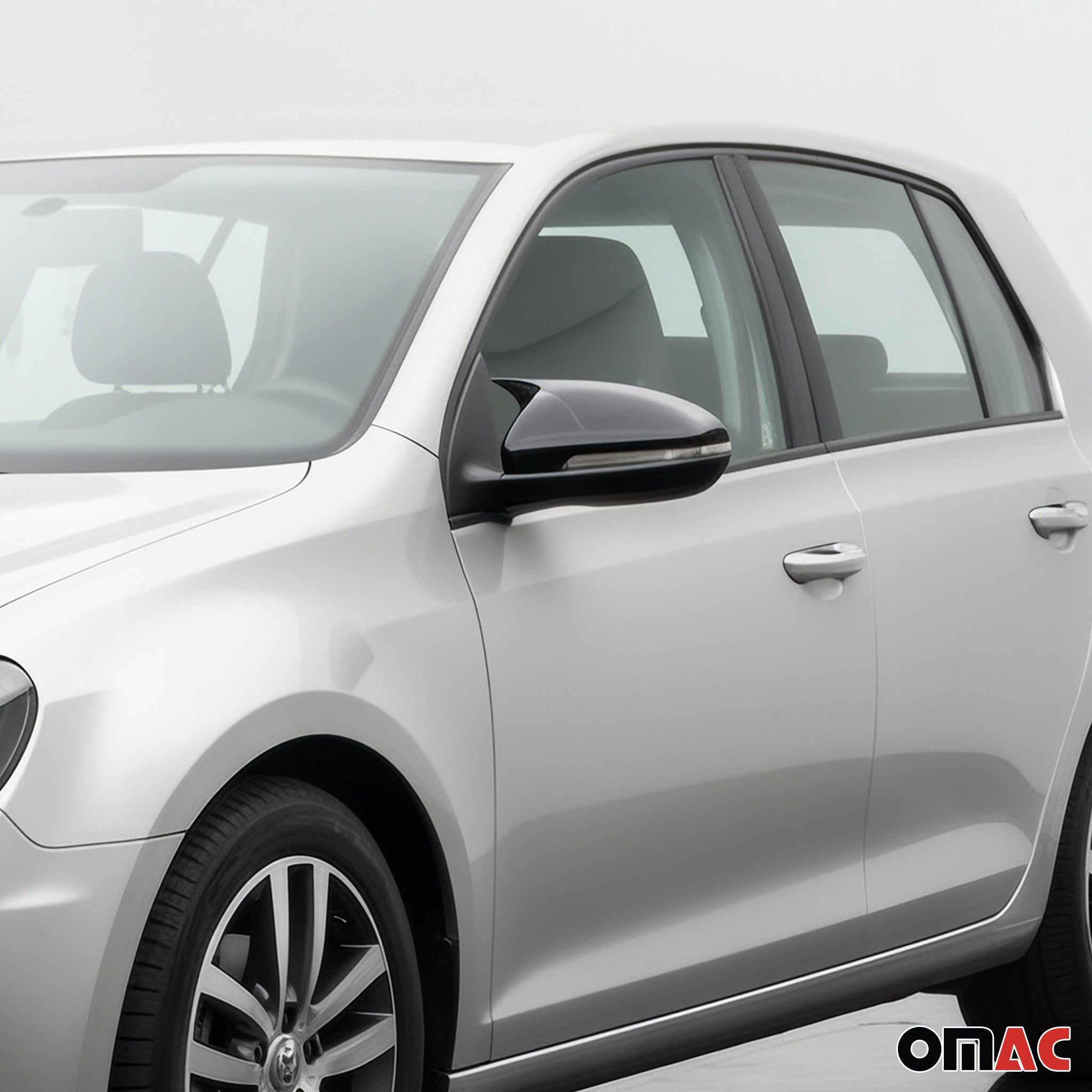 2012-2016 VW EOS Side Mirror Cover Caps Piano Black 2 Pcs