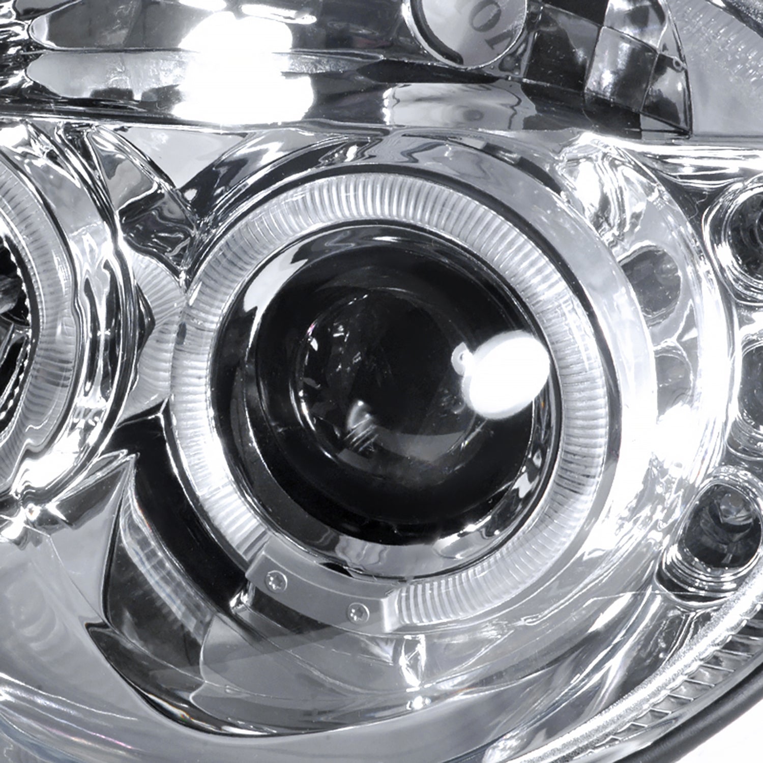 2003-2005 Dodge Neon Dual Halo Projector Headlights Chrome/Clear Lens