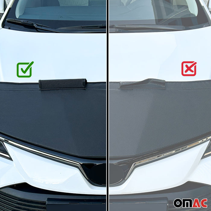 Car Bonnet Mask Hood Bra for Hyundai Santa Fe 2013-2018 Carbon Black 1 Pc