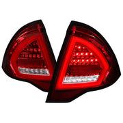 2010-2012 Ford Fusion LED Tail Lights Chrome Housing/Red Clear Lens