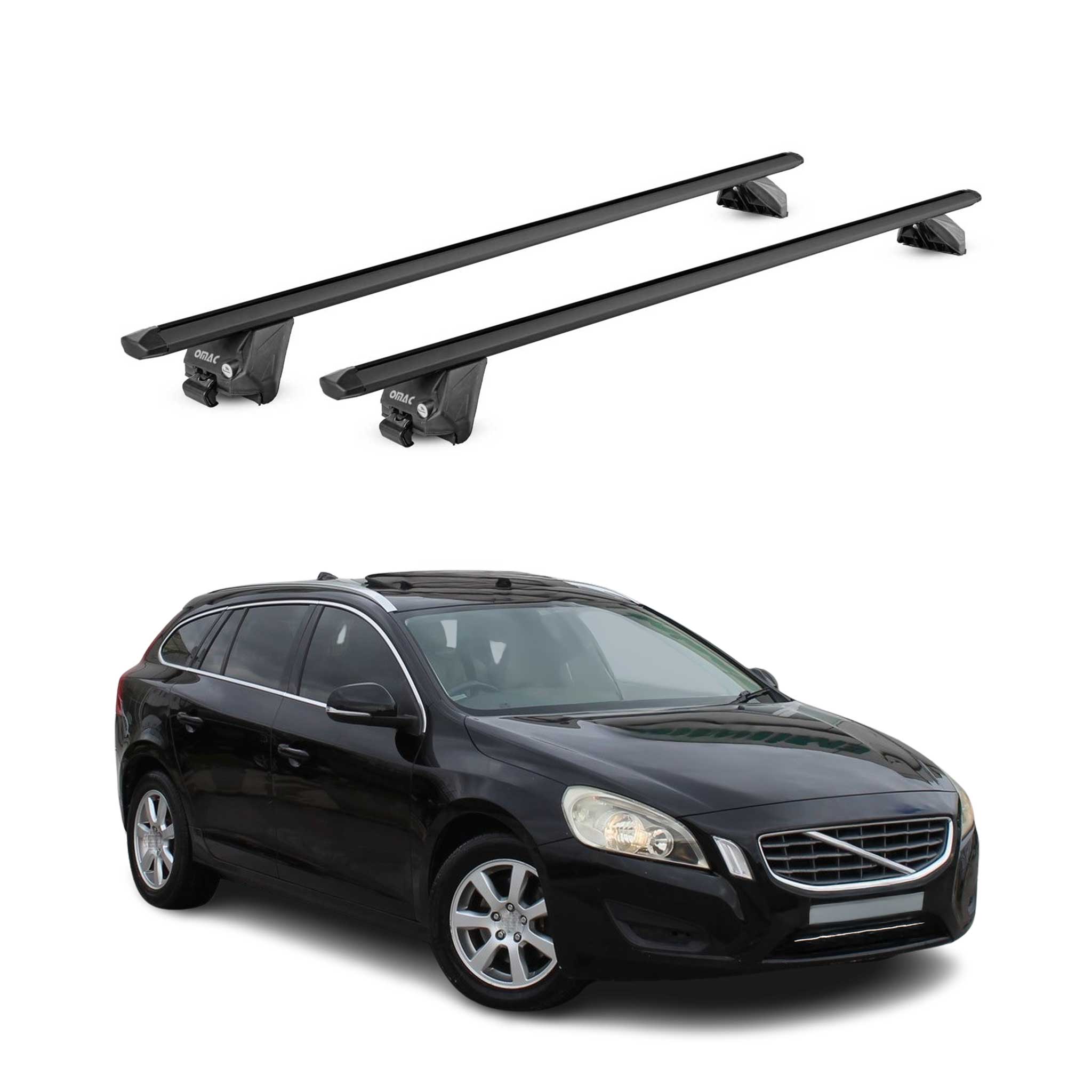 2015-2018 Volvo V60 Cross Country Roof Rack Cross Bars Black
