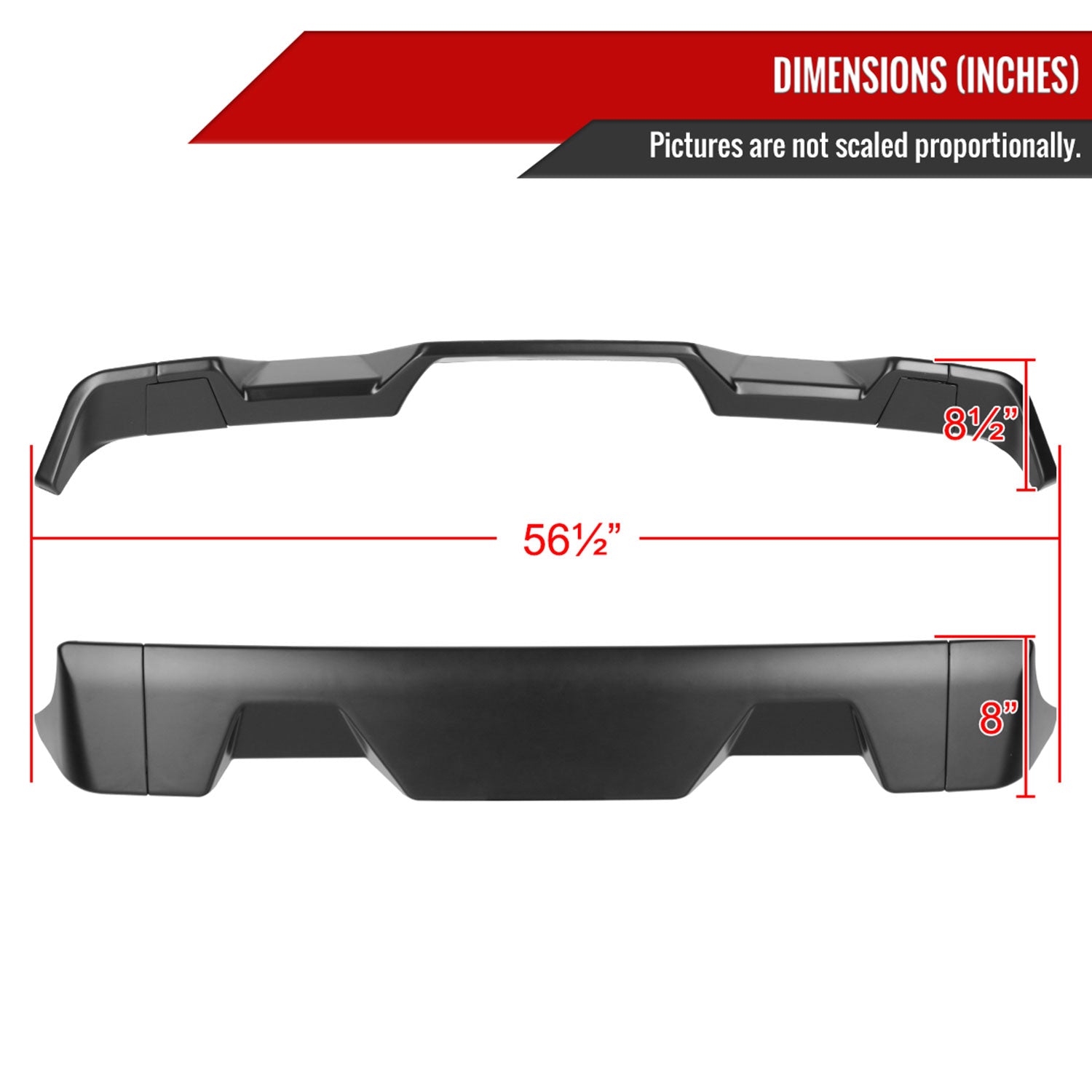 2007-2013 Toyota Tundra Rear Roof Matte Black Truck Spoiler Wing Kit