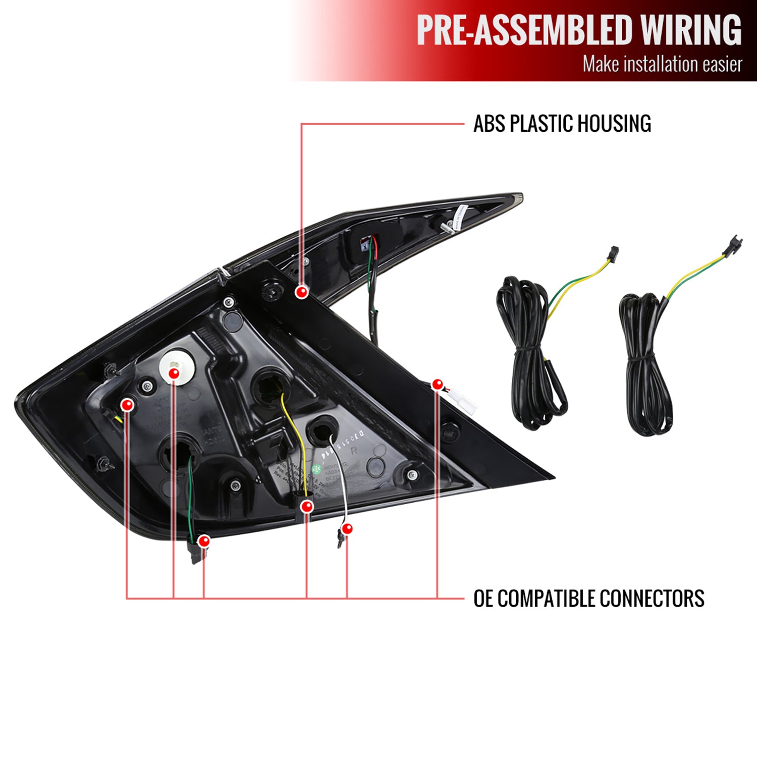 2016-2021 Honda Civic Sedan LED Tail Lights &Signal Lights Glossy Black V2