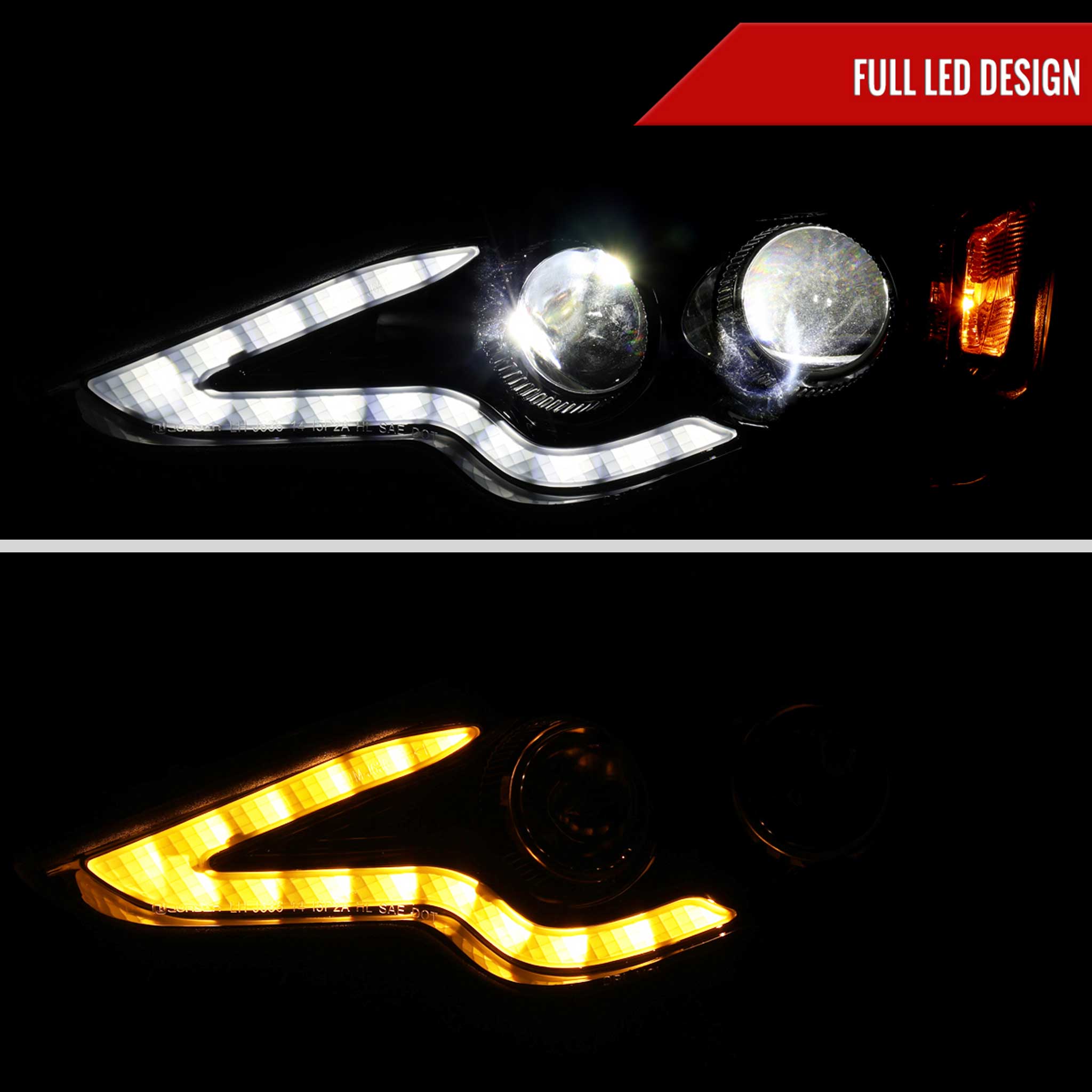 For Lexus IS250 IS350 2014-2016 Full LED Project healight Jet Black Housing Clear lens