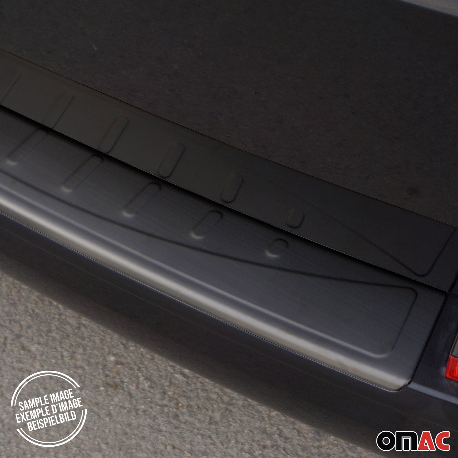 Rear Bumper Sill Cover for Dodge / Mercedes Sprinter 2007-18 Dark Chrome Brushed