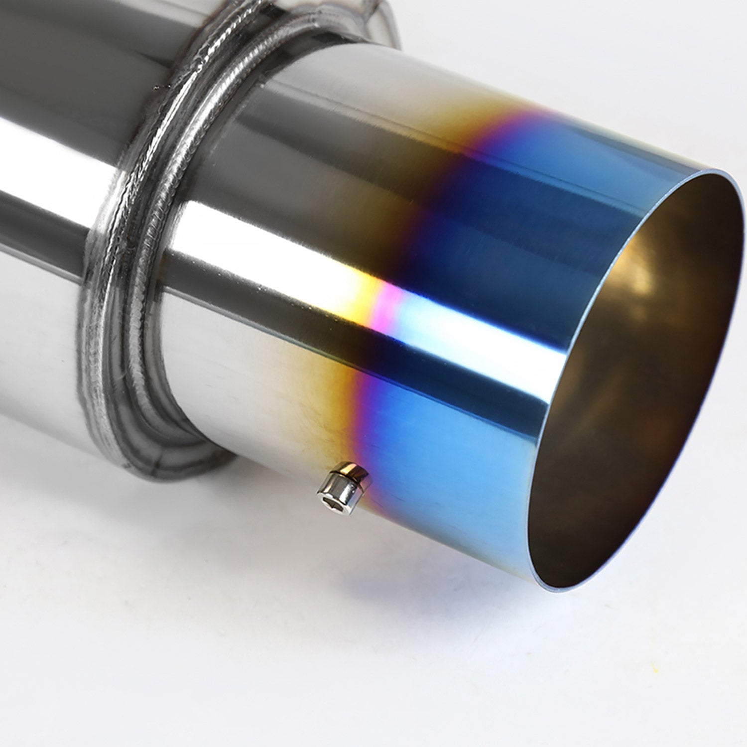 Apexi N1 Style 2.5" Inlet Exhaust Muffler - 4" Burnt Blue Titanium Tip