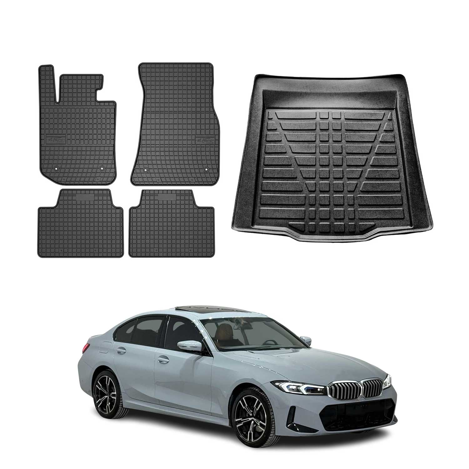 2021-2025 BMW 3 Series G20 Sedan 2019-2025 / M3 G80 Floor Mats & Cargo Liner Full Set All Weather