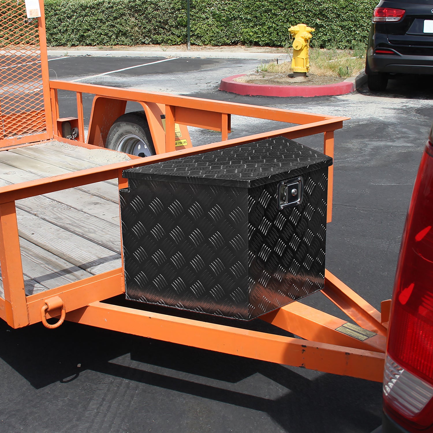 Universal 15~29" Heavy Duty Black Truck Trailer Tongue Tool Box w/ Lock & Keys