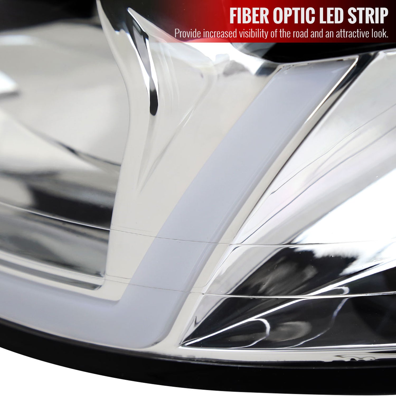 1999-2004 Ford Mustang LED Bar Factory Headlights Amber Reflector Chrome