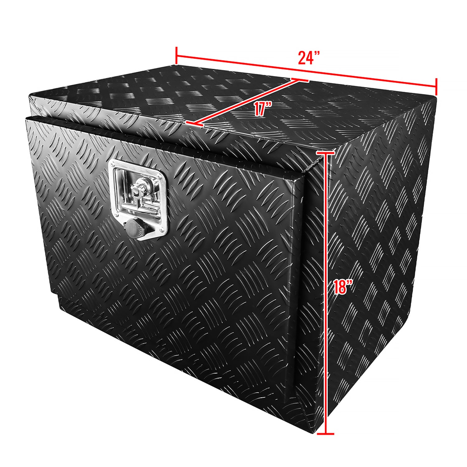 24" Heavy Duty Black Underbody Truck Tool Box w/ T-Handle Latch Lock & Keys