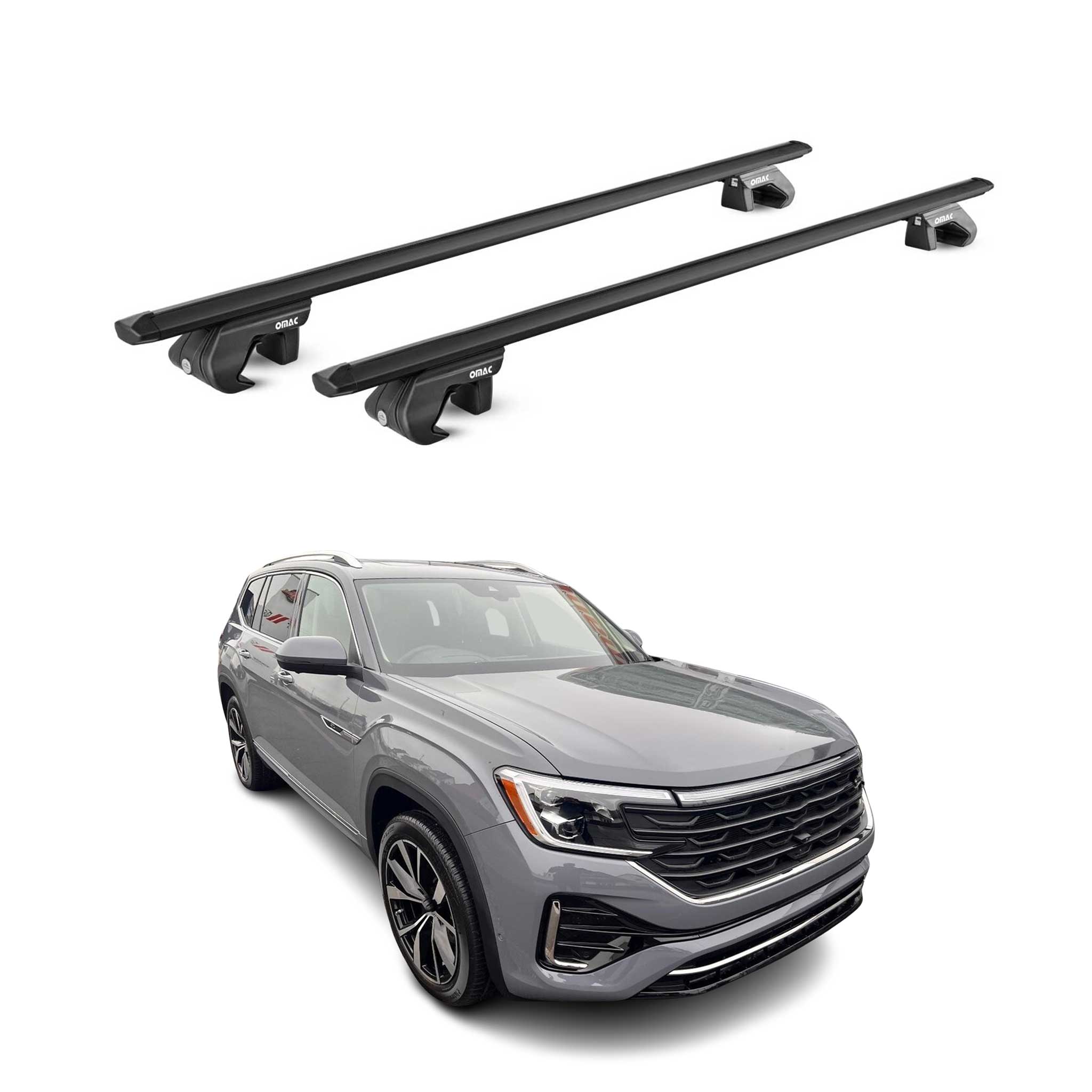 2025 VW Atlas Roof Rack Cross Bars Luggage Carrier Alu Black 2x