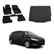 OMAC Floor Mats & Cargo Liners for Ford Focus Hatchback 2012-2018 Rubber Black