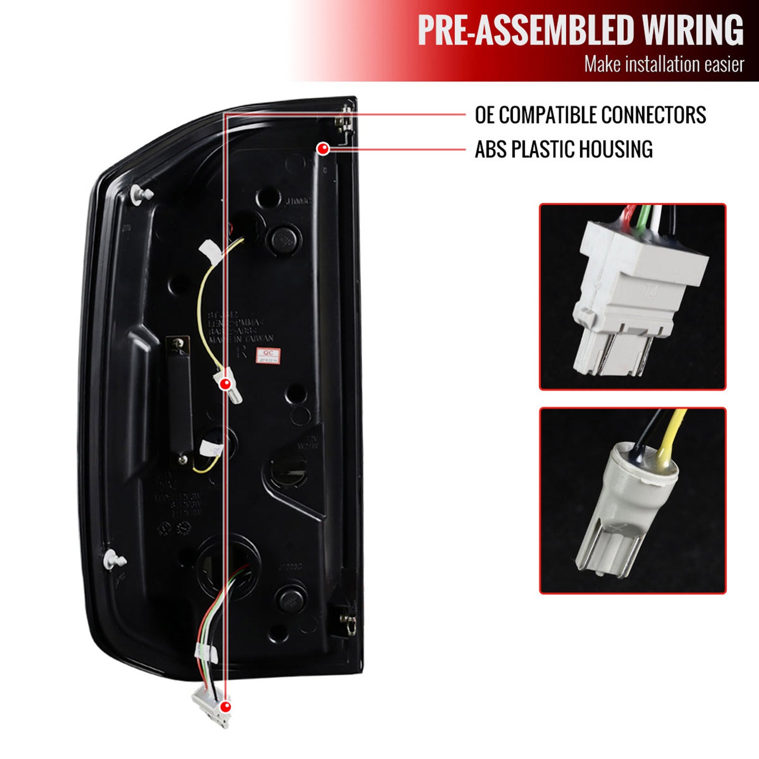 2014-2021 Toyota Tundra Sequential LED Tail Lights Matte Black/Clear Lens