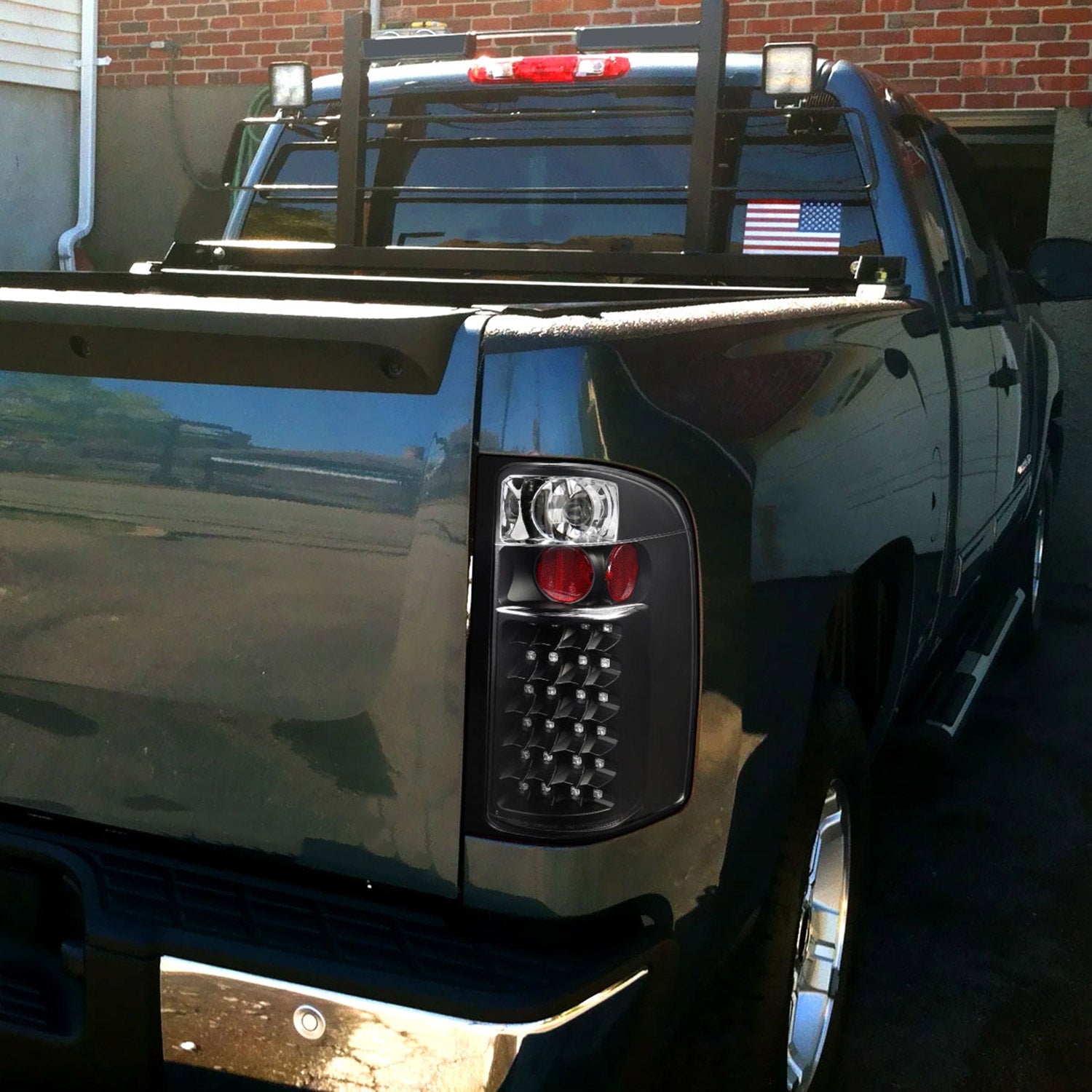 2007-2014 Chevy Silverado V2 LED Tail Lights Matte Black Housing/Clear Lens