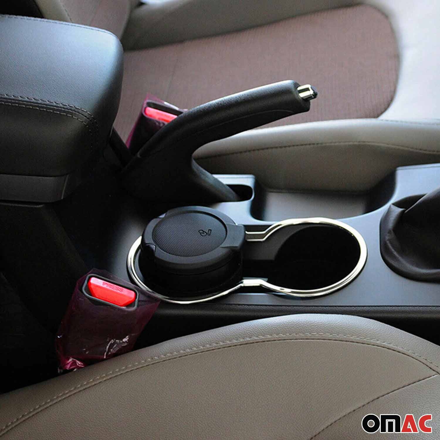 2010-2015 Hyundai Tucson Cup Holder Frame Inner Molding Trim Silver Stainless Steel