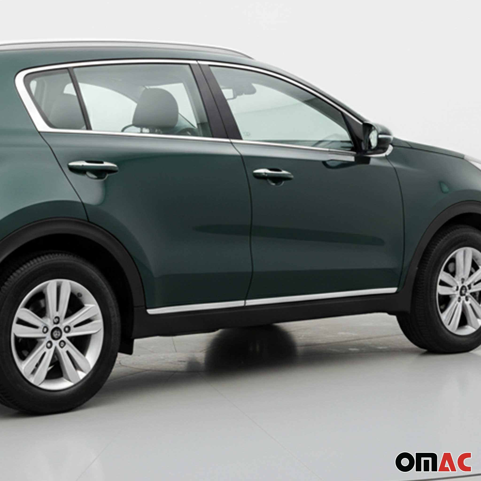 2015-2016 Kia Sportage Side Door Molding Trim Skirt Garnish Stainless Steel Silver 4Pcs