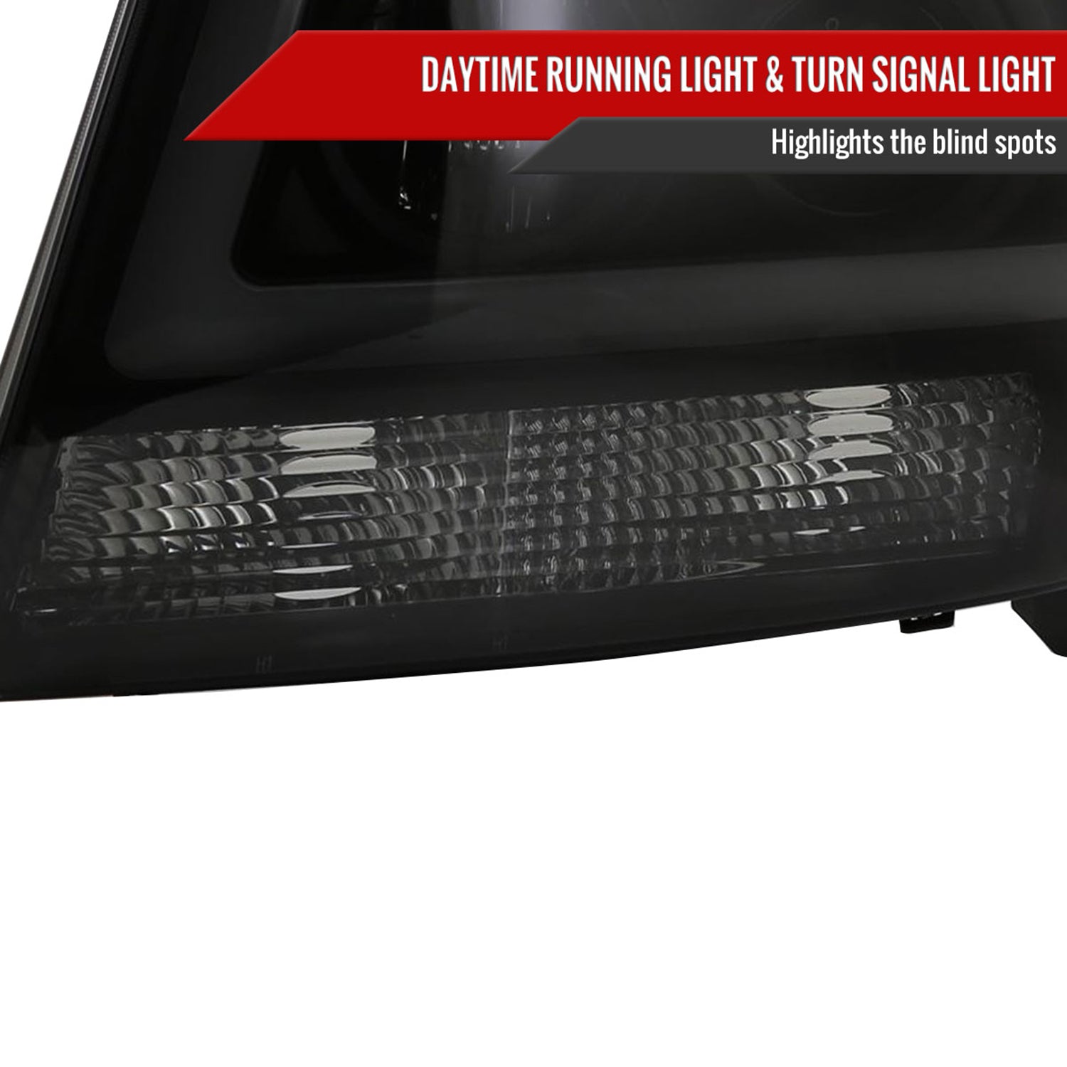 2007-2013 Chevy Avalanche/ Tahoe Suburban LED C-Bar Headlights Black Smoke