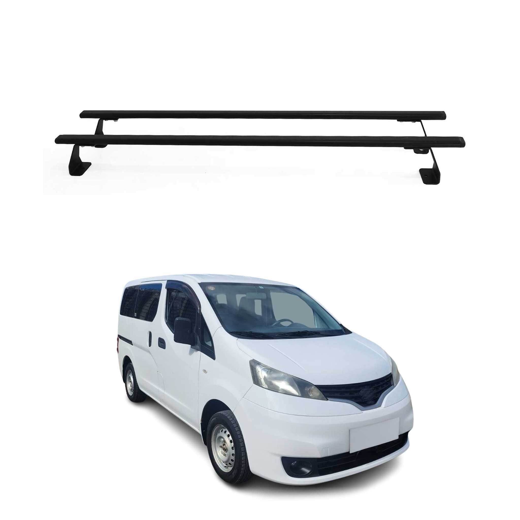 2013-2021 Nissan NV200 Roof Rack Cross Bars Luggage Carrier Steel Black 2 Pcs