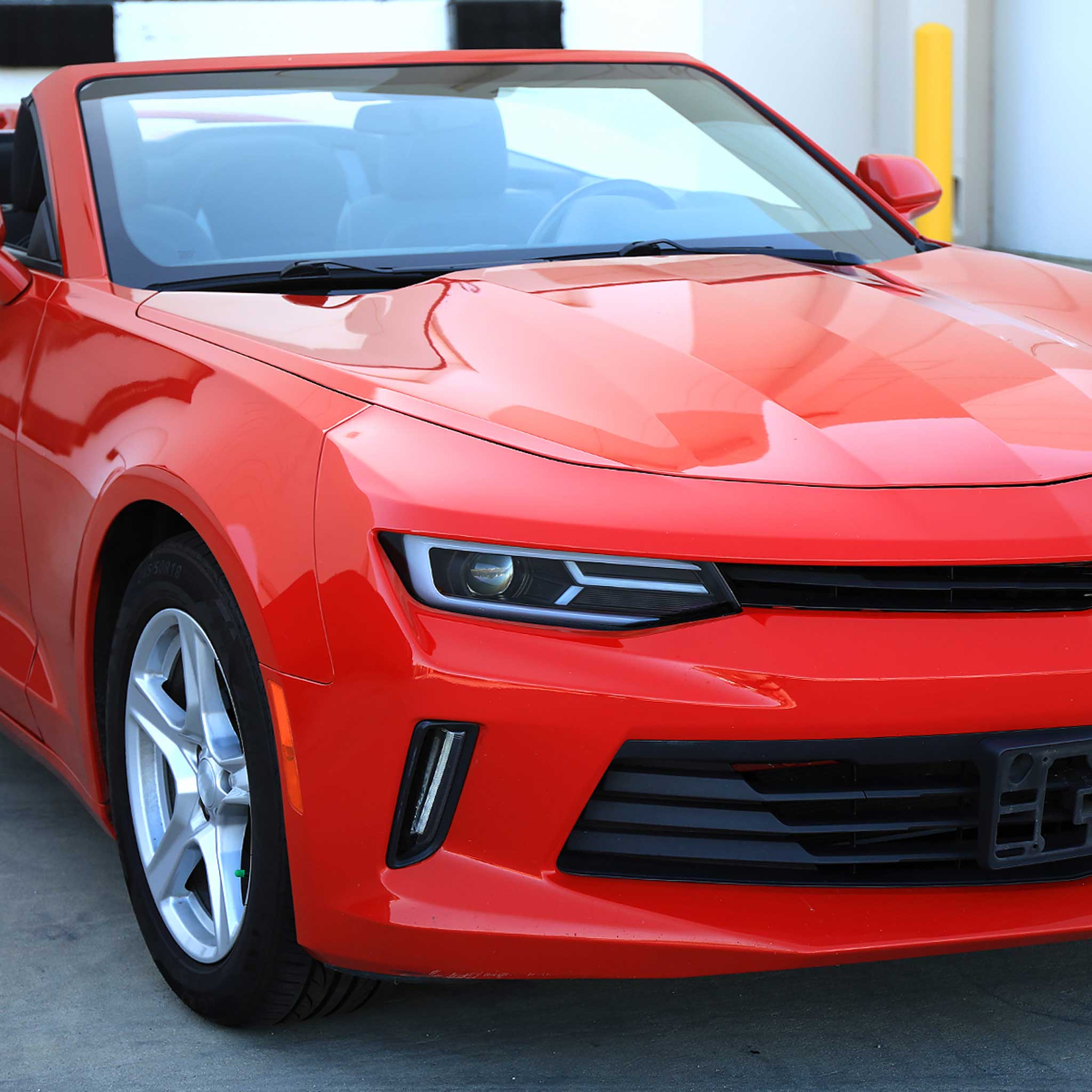 For Chevrolet Camaro 2016-2018 LED Strip Projector Headlights Turn Signal Lights Matte Black Housing Clear Lens