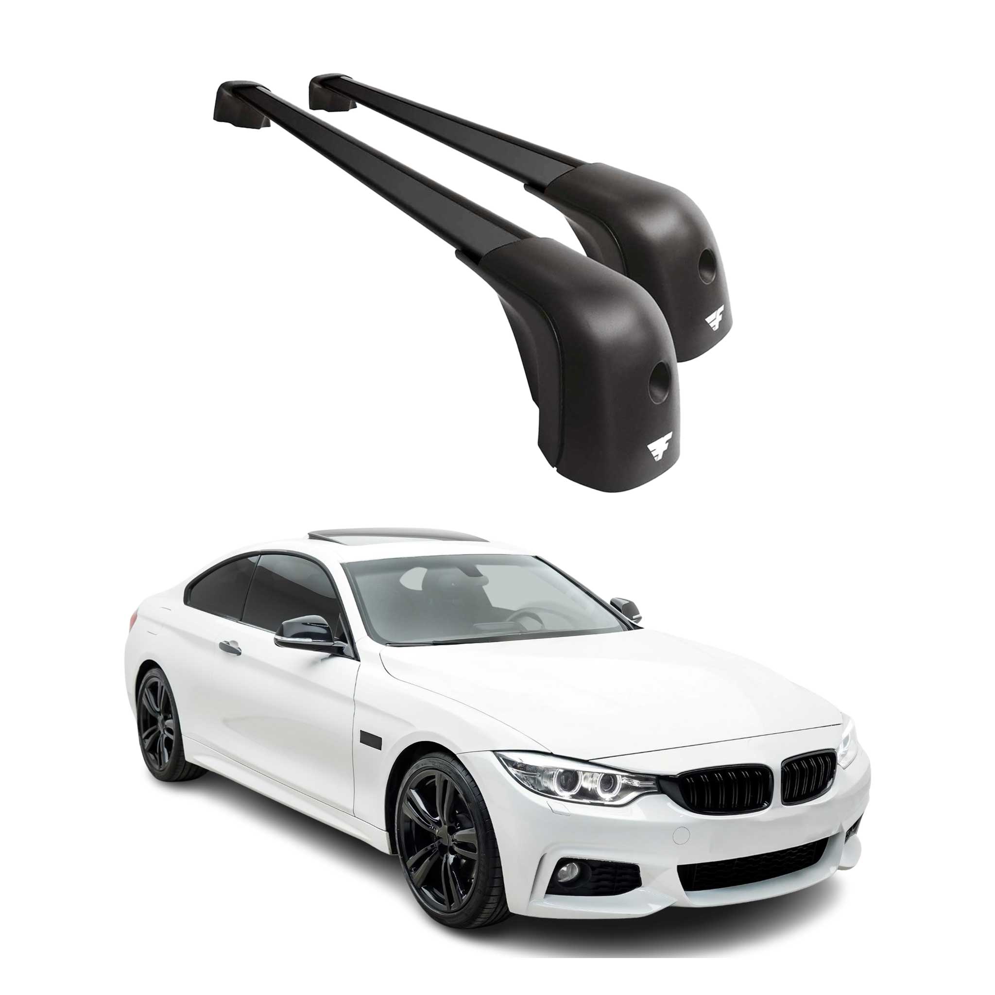 2014-2021 BMW 4 Series F32 Coupe / F36 Gran Coupe Roof Racks Cross Bars Black