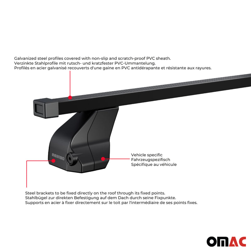 2000-2006 BMW 3 Series E46 Touring Roof Rack Cross Bars Black