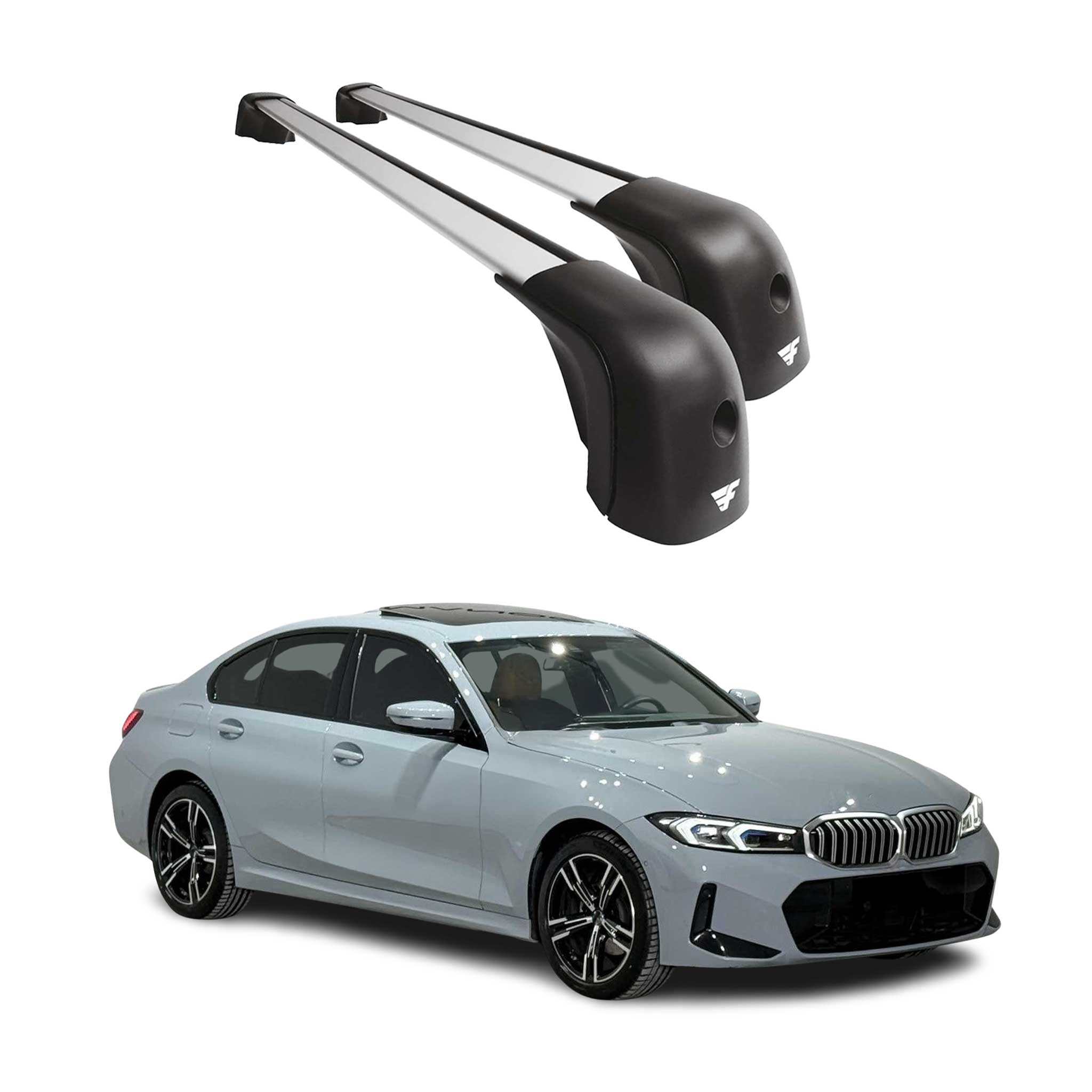 2019-2024 BMW 3 Series G20 Sedan Roof Racks Cross Bars Silver