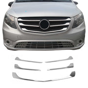 Front Bumper Grill Trim Molding for Mercedes Metris 2016-2020 S.Steel Chrome 5x