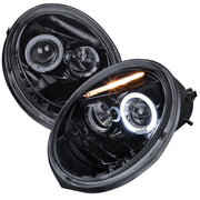 1998-2005 VW Beetle Halo Projector Headlights Glossy Black/Smoke Lens