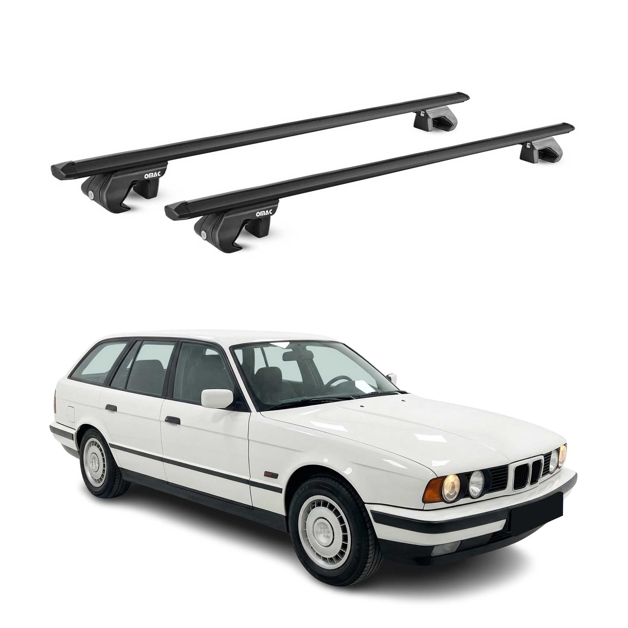 1989-1995 BMW 5 Series E34 Wagon Roof Rack Cross Bars Black