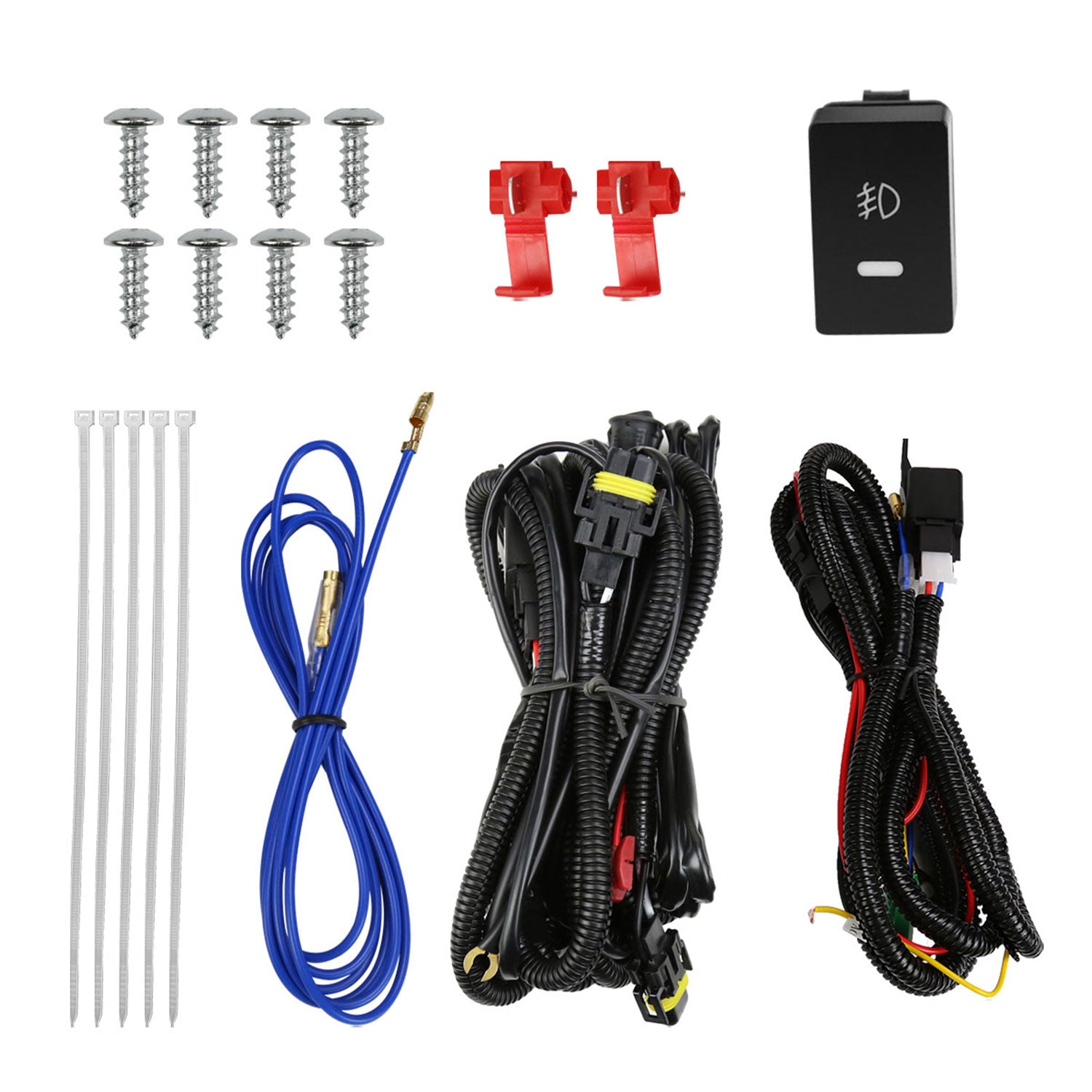 2013-2015 Toyota Avalon H11 Fog Lights Kit Switch & Wiring Harness Chrome