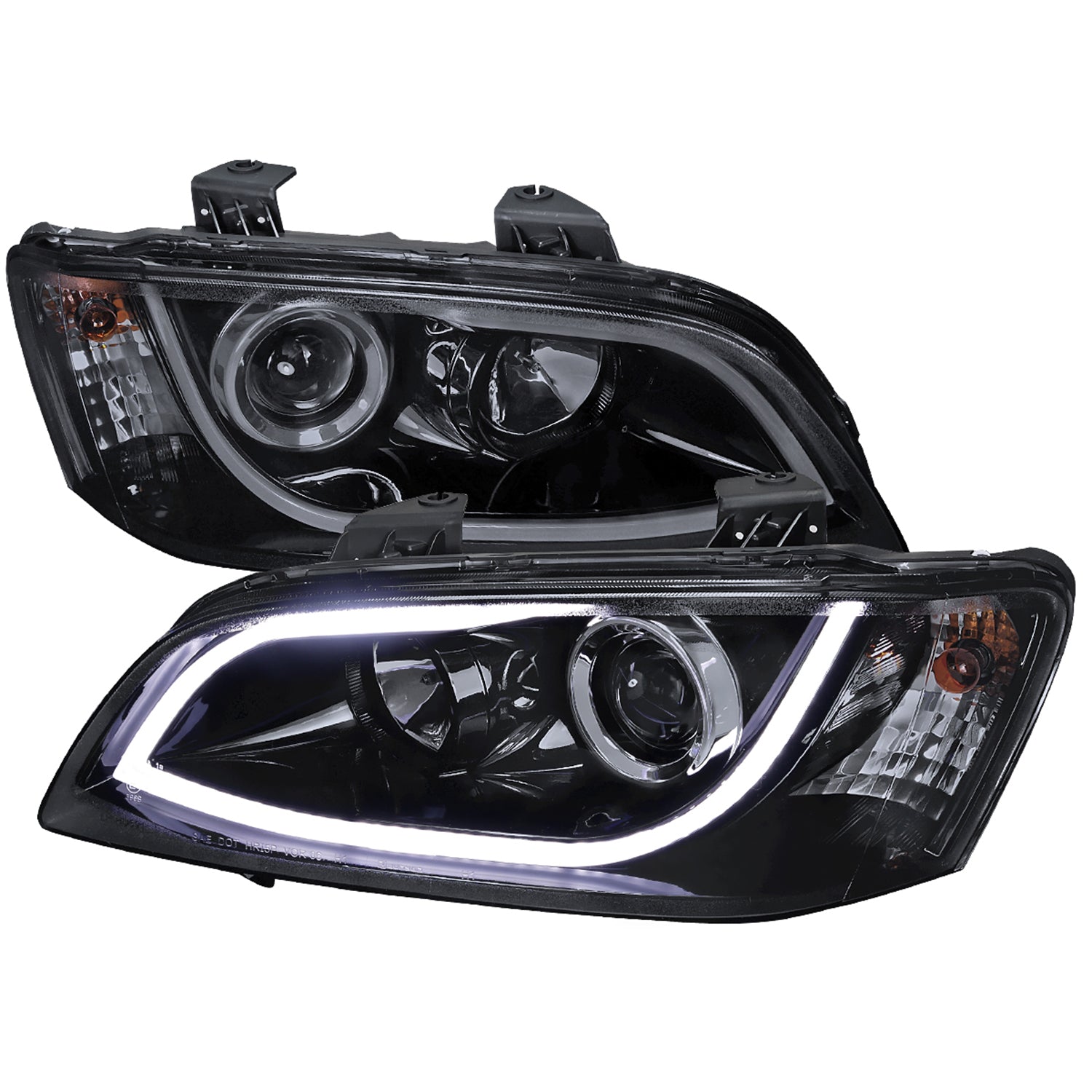 2008-2009 Pontiac G8 LED Bar Projector Headlights Glossy Black/Smoke Lens