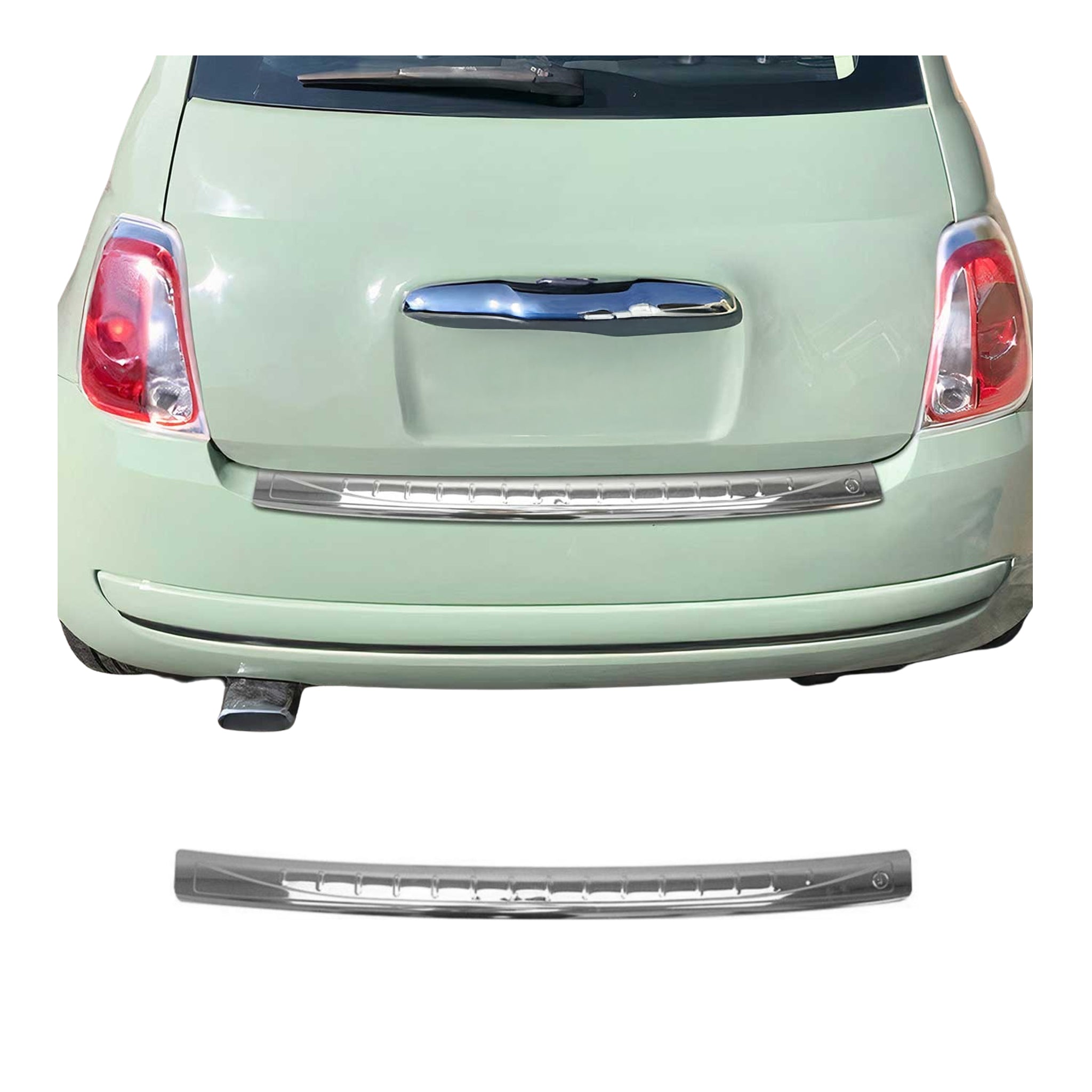 2012-2016 Fiat 500 Rear Bumper Guard Stainless Steel Glossy