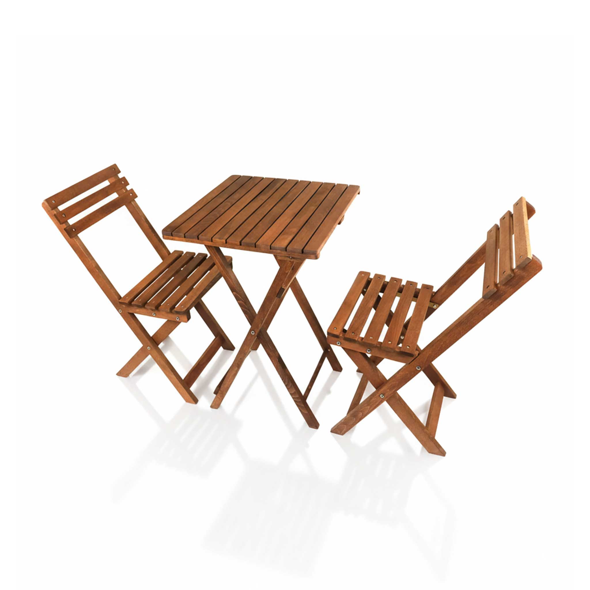 3Pcs Folding Wooden Bistro Set Dining Indoor Outdoor Furniture BBQ Picnic Party