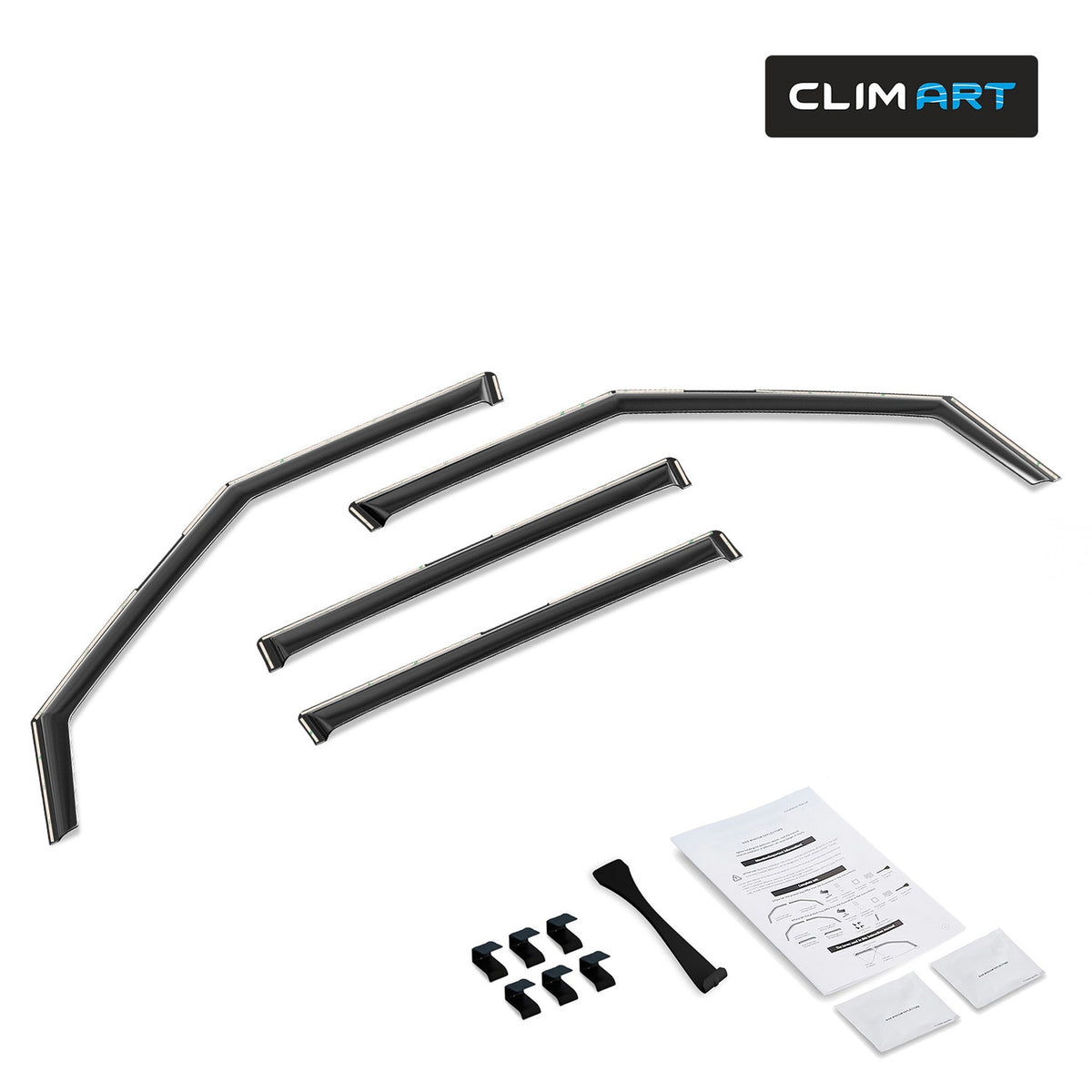 Clim Art Wind Deflectors for Hyundai Santa Fe 2024-2026 In-channel Dark Smoke 4x