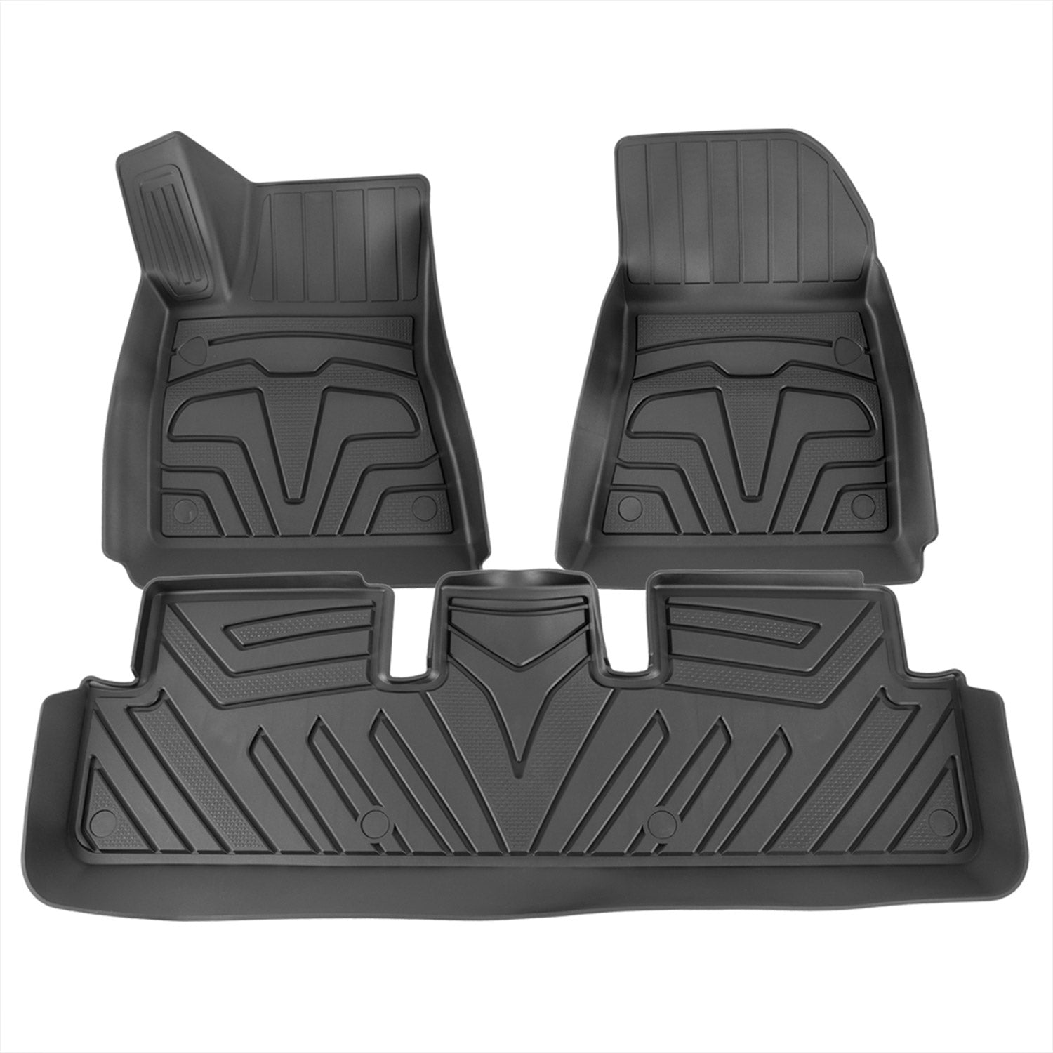 2017-2022 Tesla Model 3 Black TPE Front & Rear Floor Mats All Weather 5Pcs