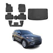 2020-2025 Ford Explorer Floor Mats & Cargo Liner Full Set All Weather Black