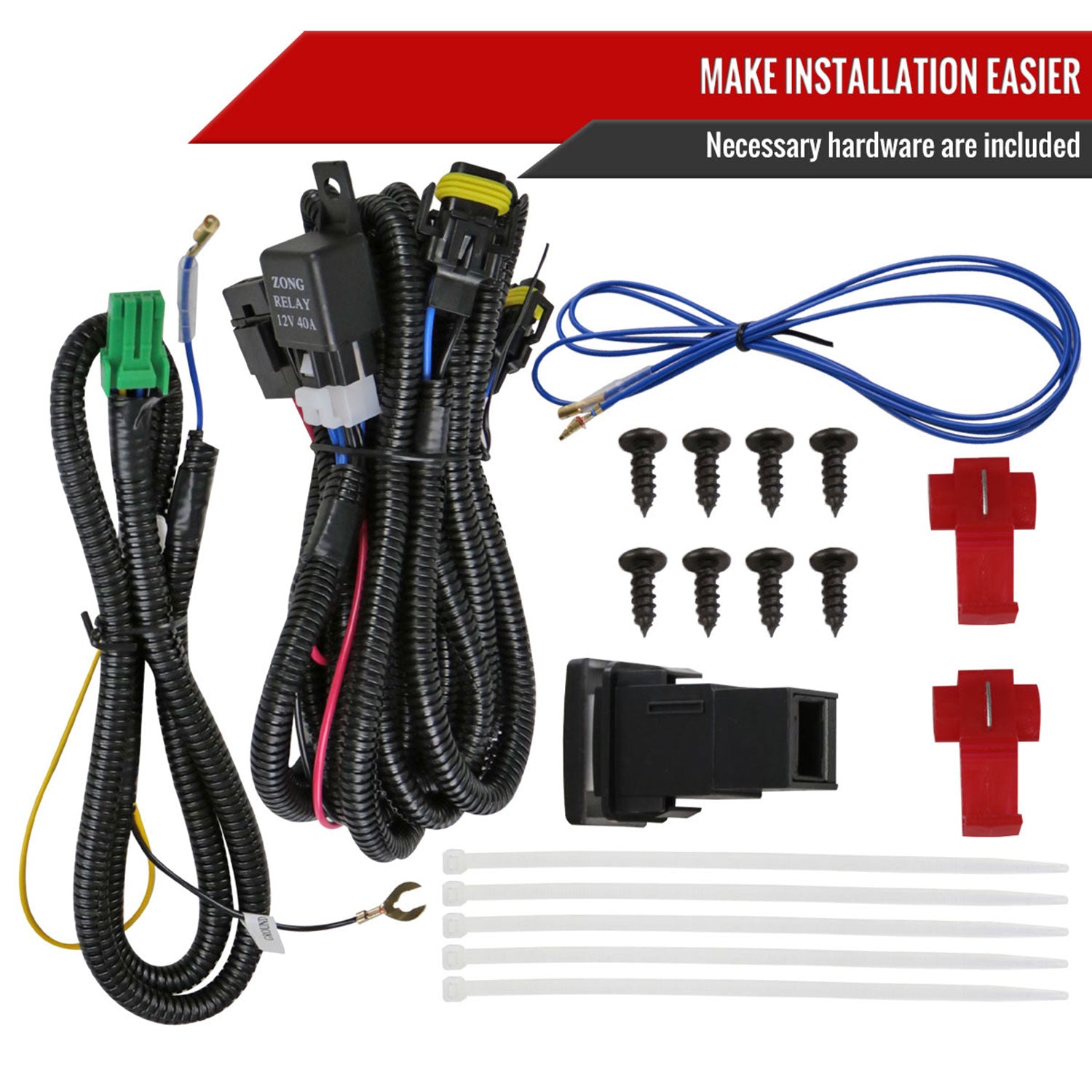 2016-2018 Toyota RAV4 H16 Fog Lights Kit Chrome Housing/Clear Lens