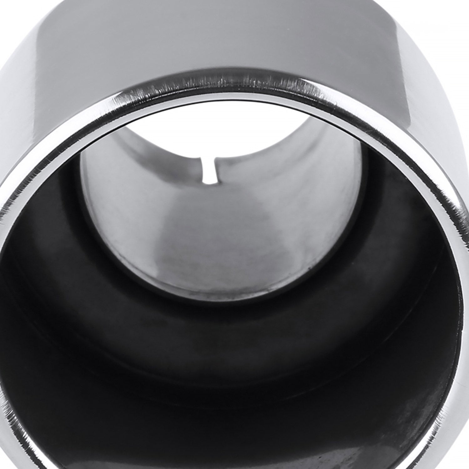 Universal 2.5" Inlet/4.125" Outlet Chrome S.Steel Angled Exhaust Tips - 2PC