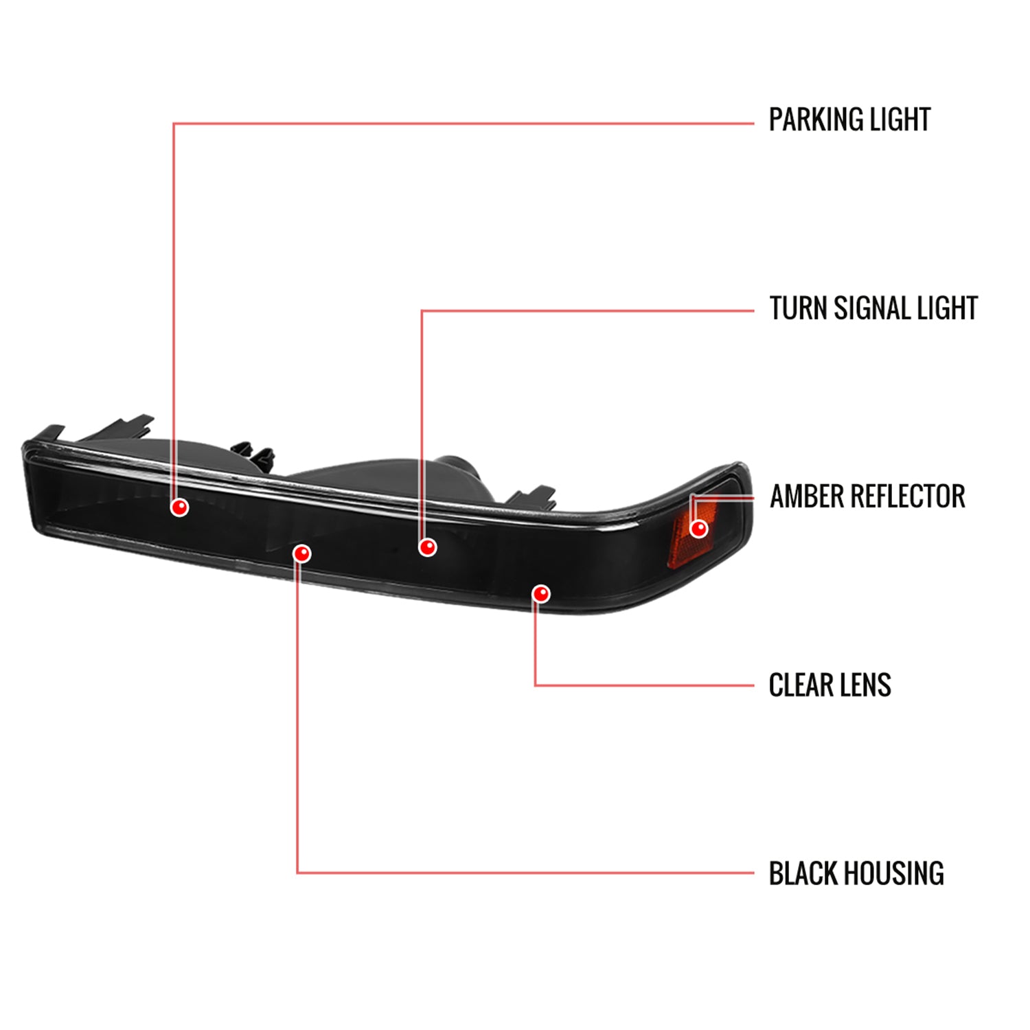 1998-2004 Chevy S10 Blazer Dual Halo Projector Headlights Bumper Lights Black