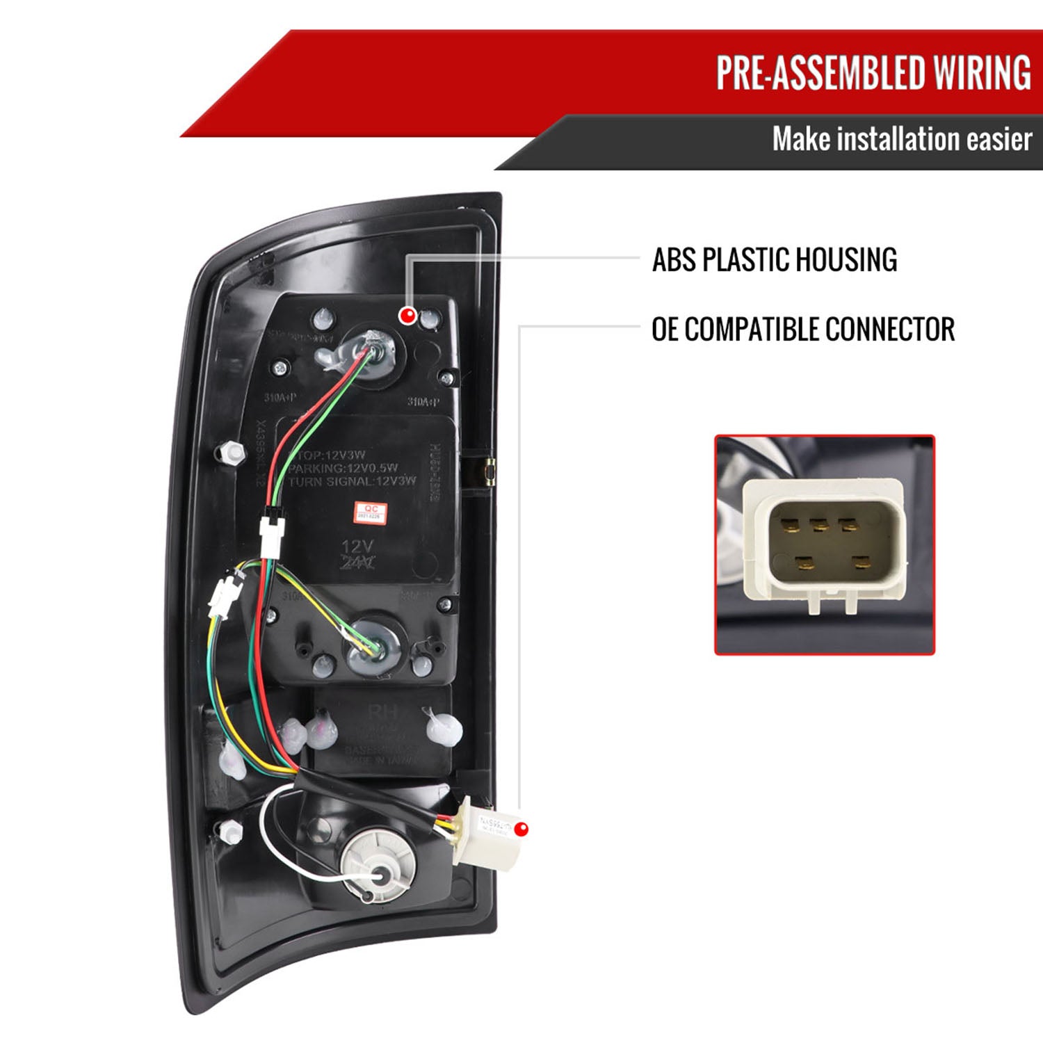 2002-2006 Dodge RAM 1500 2500 3500 LED Tail Lights Chrome Housing/Red Lens