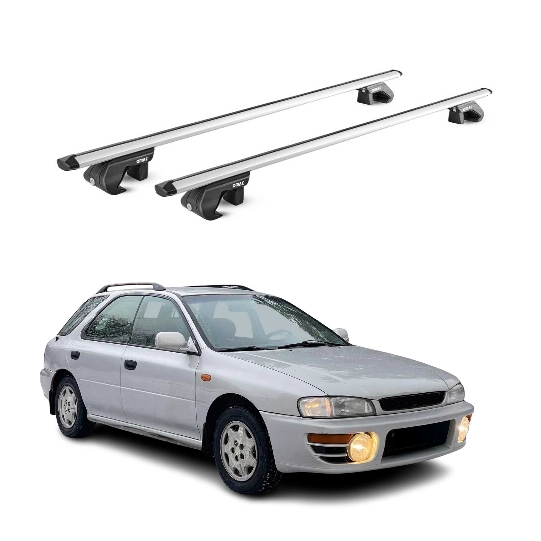 1992-2011 Subaru Impreza Wagon Roof Rack Cross Bars Silver
