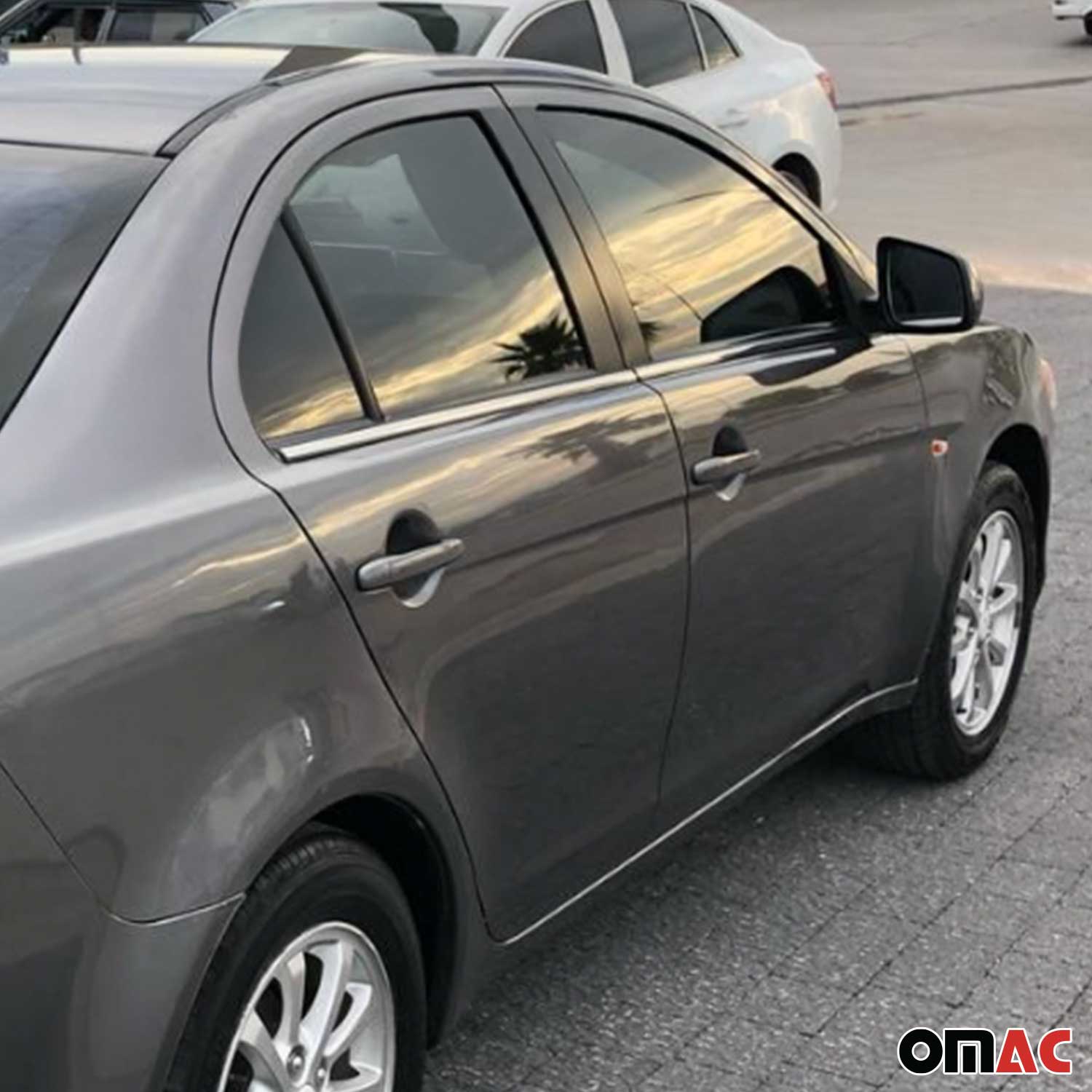 2008-2017 Mitsubishi Lancer Window Molding Trim Streamer Silver 4Pcs Stainless Steel