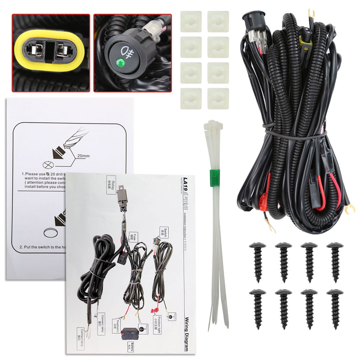 2019-2024 Dodge RAM 1500 LED Fog Lights Kit Chrome Housing/Smoke Lens