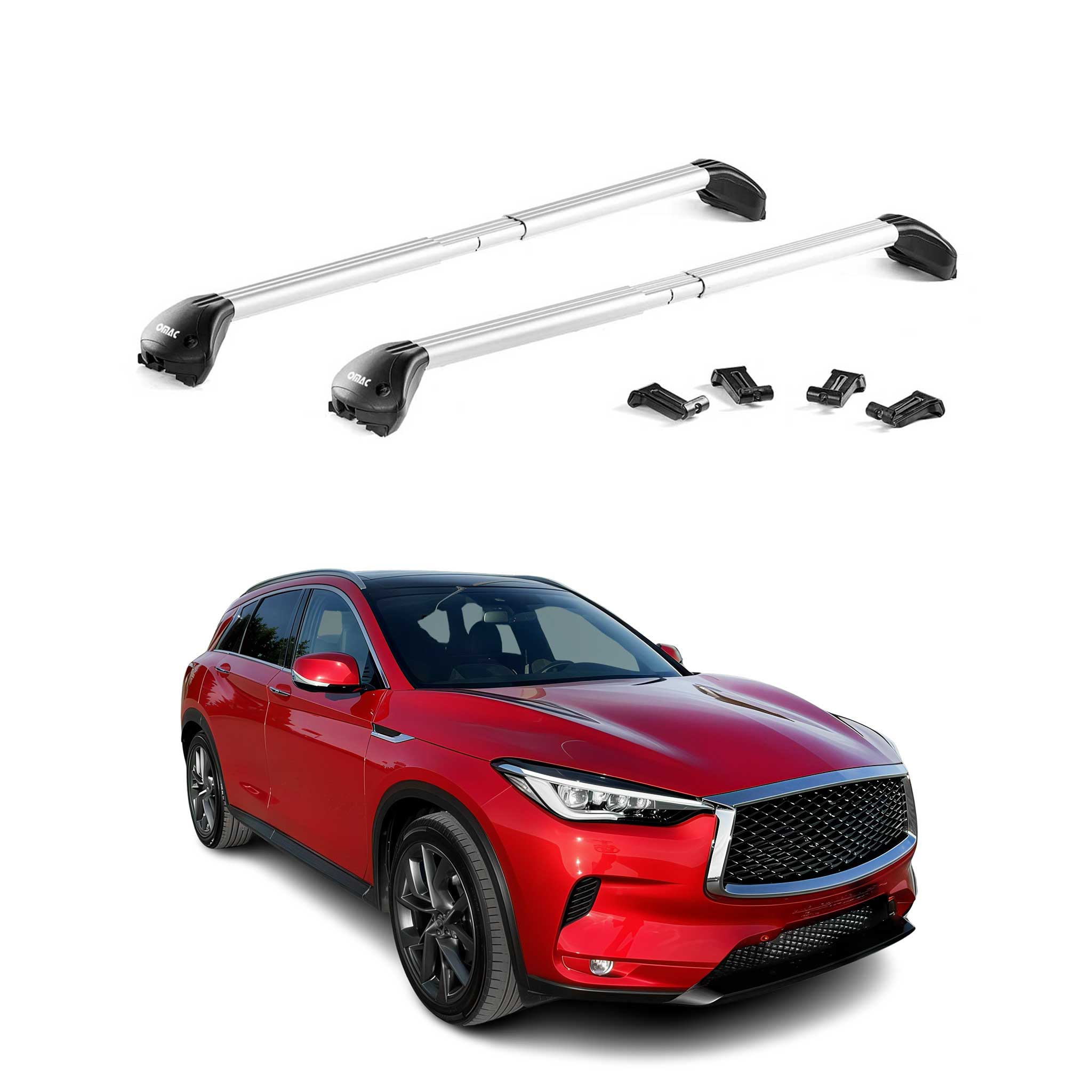 2019-2025 Infiniti QX50 Roof Rack Cross Bars Black Luggage Carrier 2 Pcs